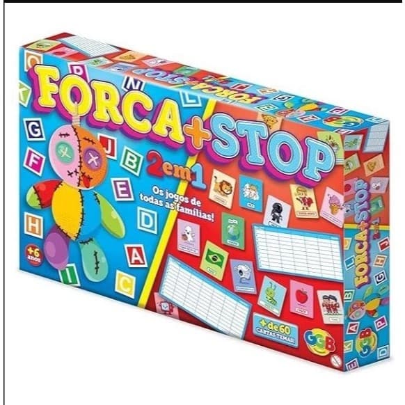 Jogo Tabuleiro Stop E Forca 2 Em 1 Jogo Da Familia