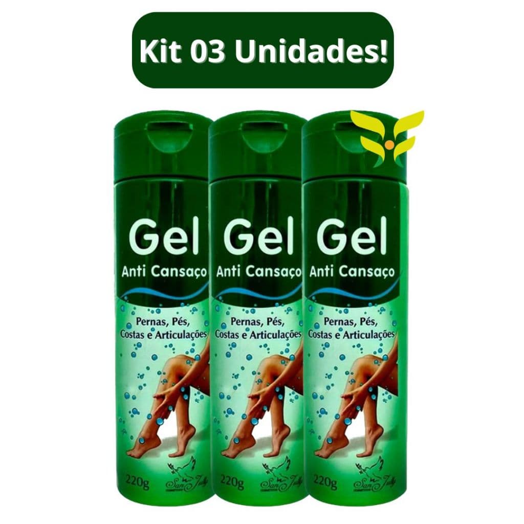 Kit 3 Unidades Gel Anti Cansaço 220g San Jully