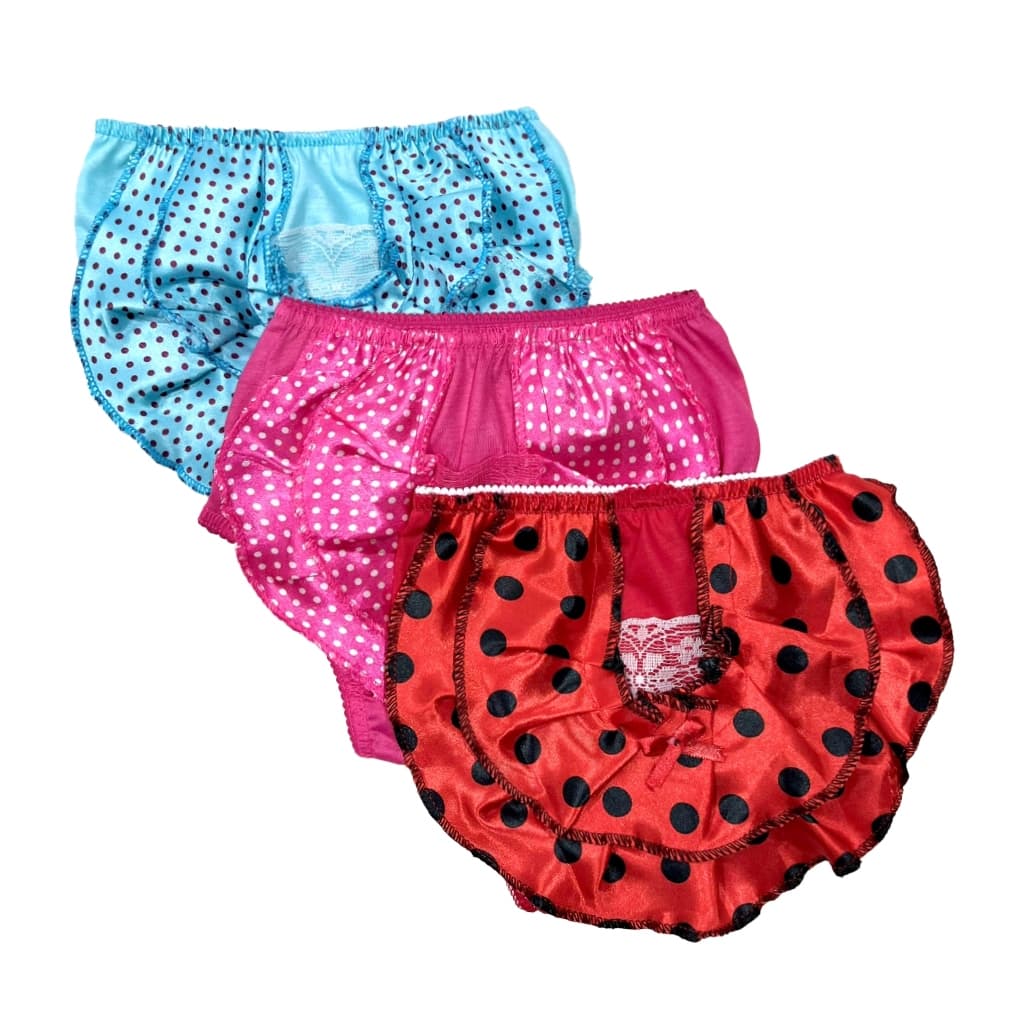 Kit 10 Calcinhas Babado Tapa Fralda Infantil Elástico Popular Dia a Dia
