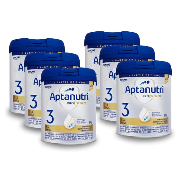Kit 6x Fórmula Infantil Aptanutri Profutura 3 Danone Lata De 800g