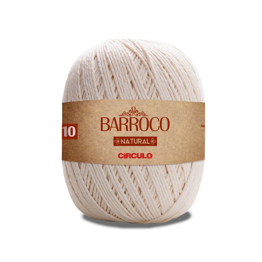 Barbante Barroco NATURAL Fio N° 10 Círculo 700 gramas para Crochê, Tricô e Amigurumi