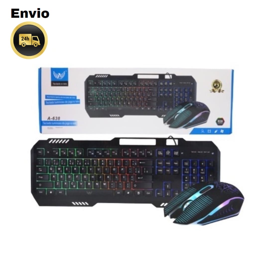 Teclado Gamer Semi Mecânico com Iluminação Led RGB para seu desktop FC-7066