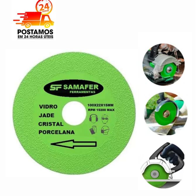 Disco De Corte Para Vidro Porcelana Piso Cerâmica Jade e Cristal 100mm x 15mm