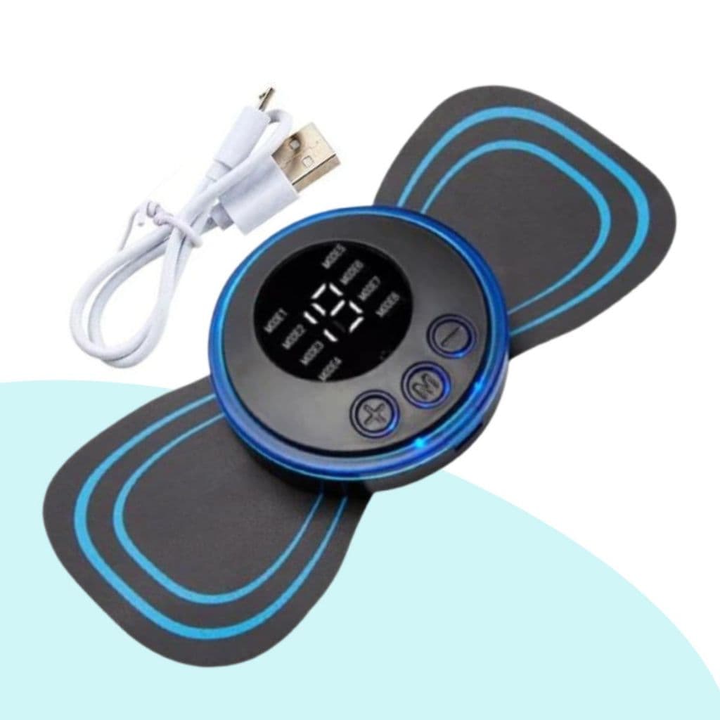 Mini Massageador Adesivo Portátil Elétrico Recarregável Alívio da Dor Muscular