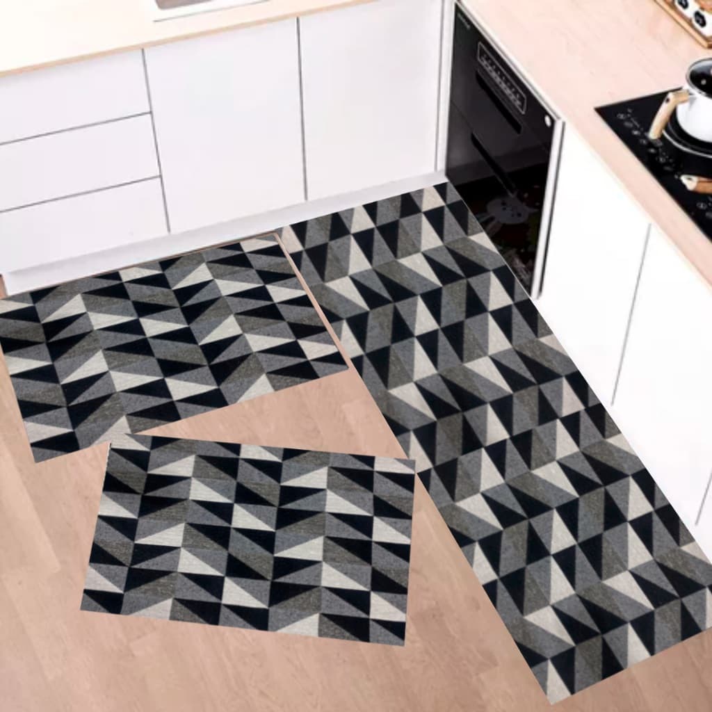 Kit Tapete e Passadeira Emborrachada Antiderrapante Cozinha - Sala - Banheiro 65x45cm Porta capacho Passadeira 45x135cm