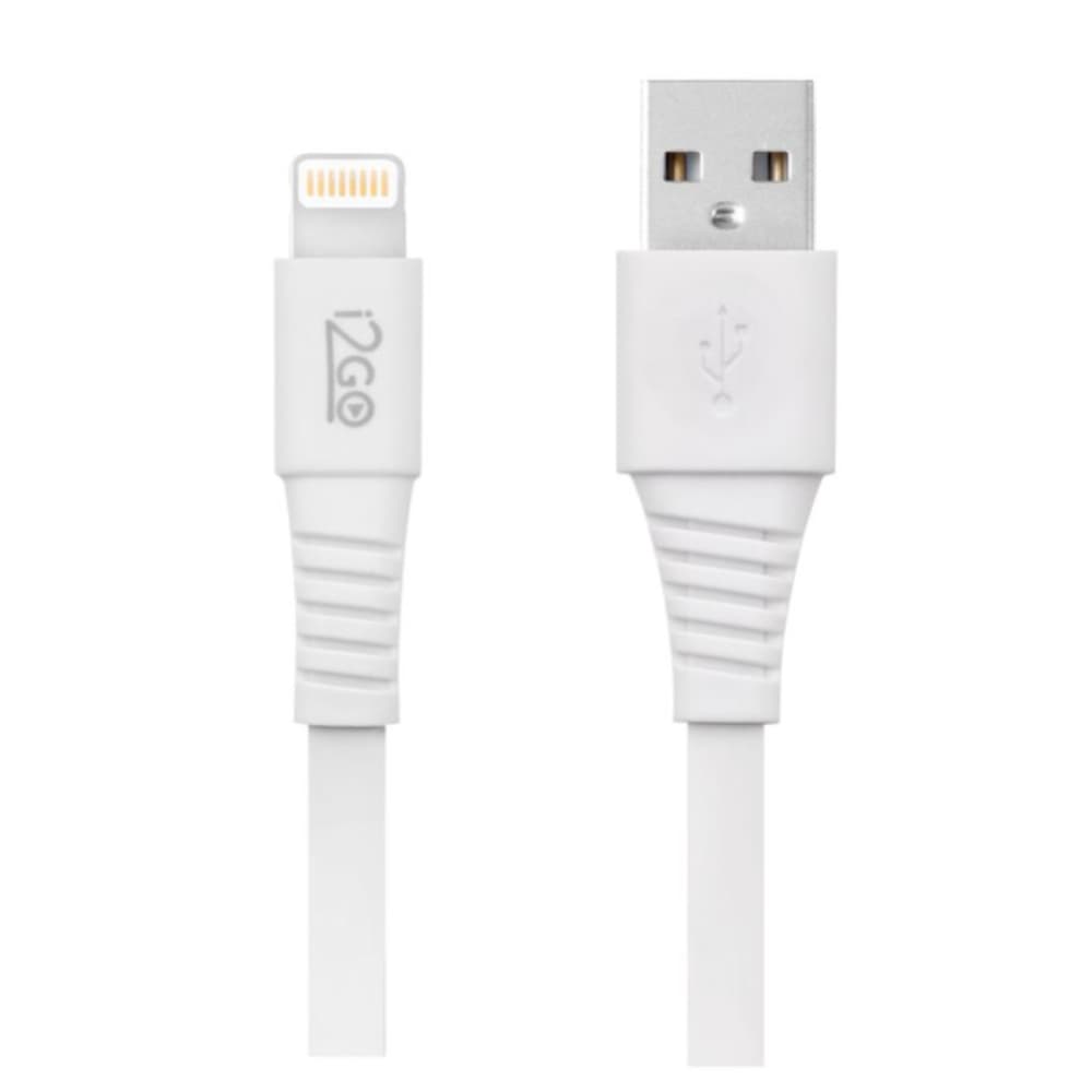 Cabo USB para Lightning i2GO Flat Rápido 1,2 metros iPhone 5 até iPhone 14 com Certificado MFI