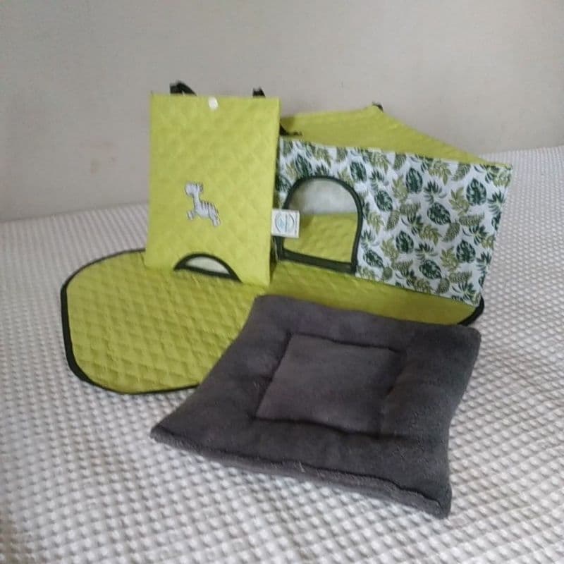 Enxoval para porquinho da índia, kit 5 peças com casinha de canto.