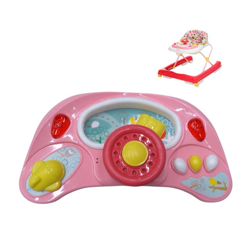 Bandeja Musical Brinquedos para Andador de Bebê Buggy Voyage Rosa Volante Som e Luzes Original