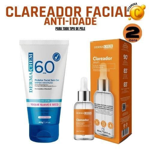 Kit Protetor Solar facial e Sérum Clareador Dermachem