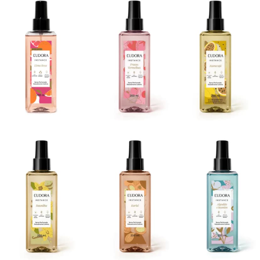 Eudora Kit Instance  Hidratante Corporal 400ml e Spray Corporal 200ml Escolha seu Preferido