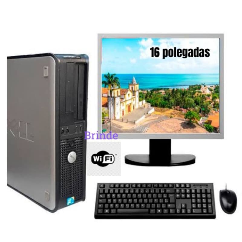 computador optpllex 380 Dell  dual core  ddr2 HD 250gb 4g ram monitor de 19 wifi