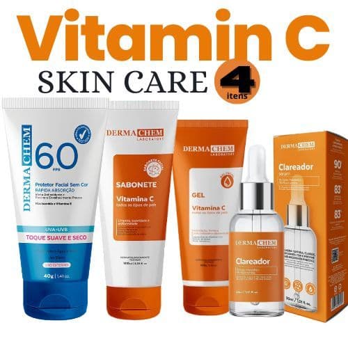 Kit Vitamina C Facial Com Protetor Solar FPS 60