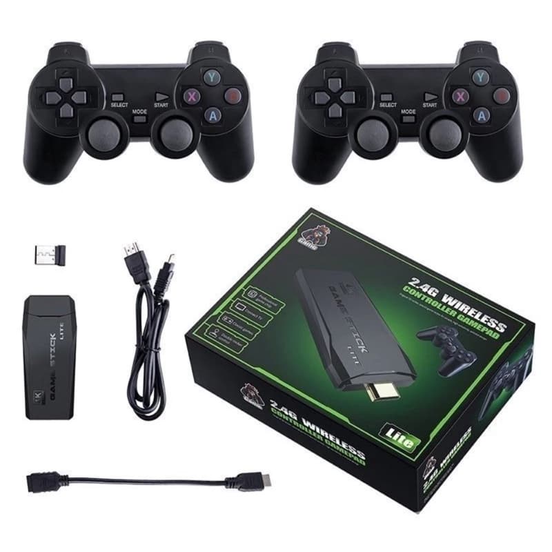 Videogame Stick 10 mil jogos  2 Controles Sem fio console portátil Jogos Retrô