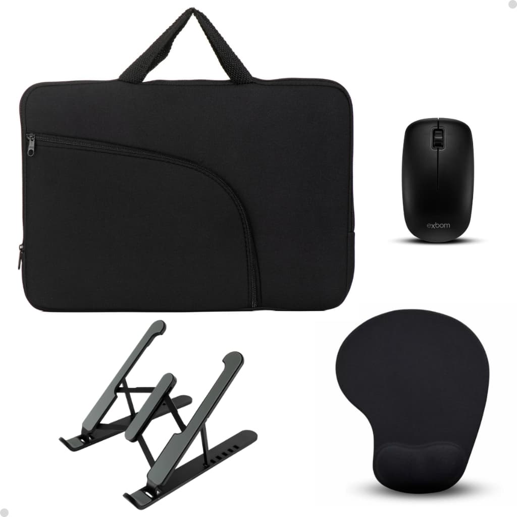 Capinha Macbook Mouse Sem Fio Suporte Mesa Mouse Pad Kit Pc