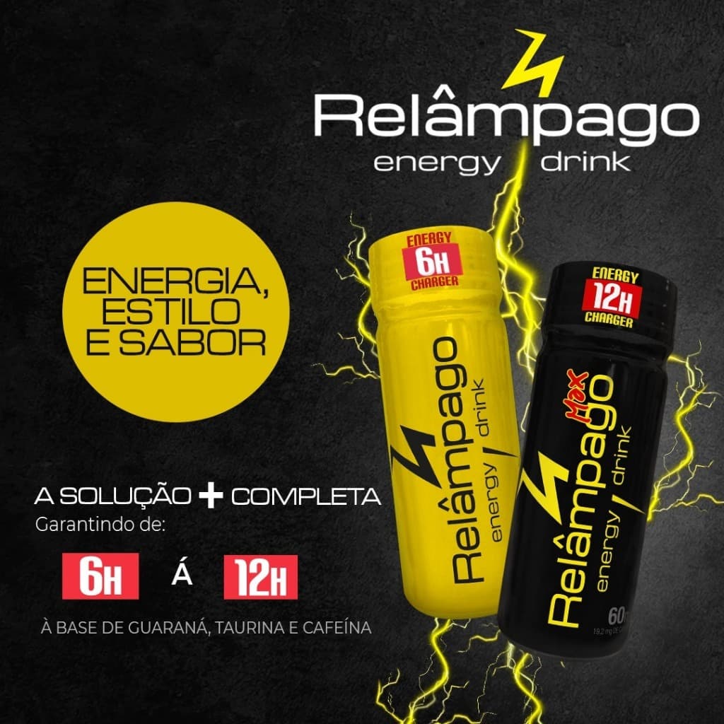 Kit 6 Unid. Energético Relâmpago Taurina 6h 60ml Apisvida