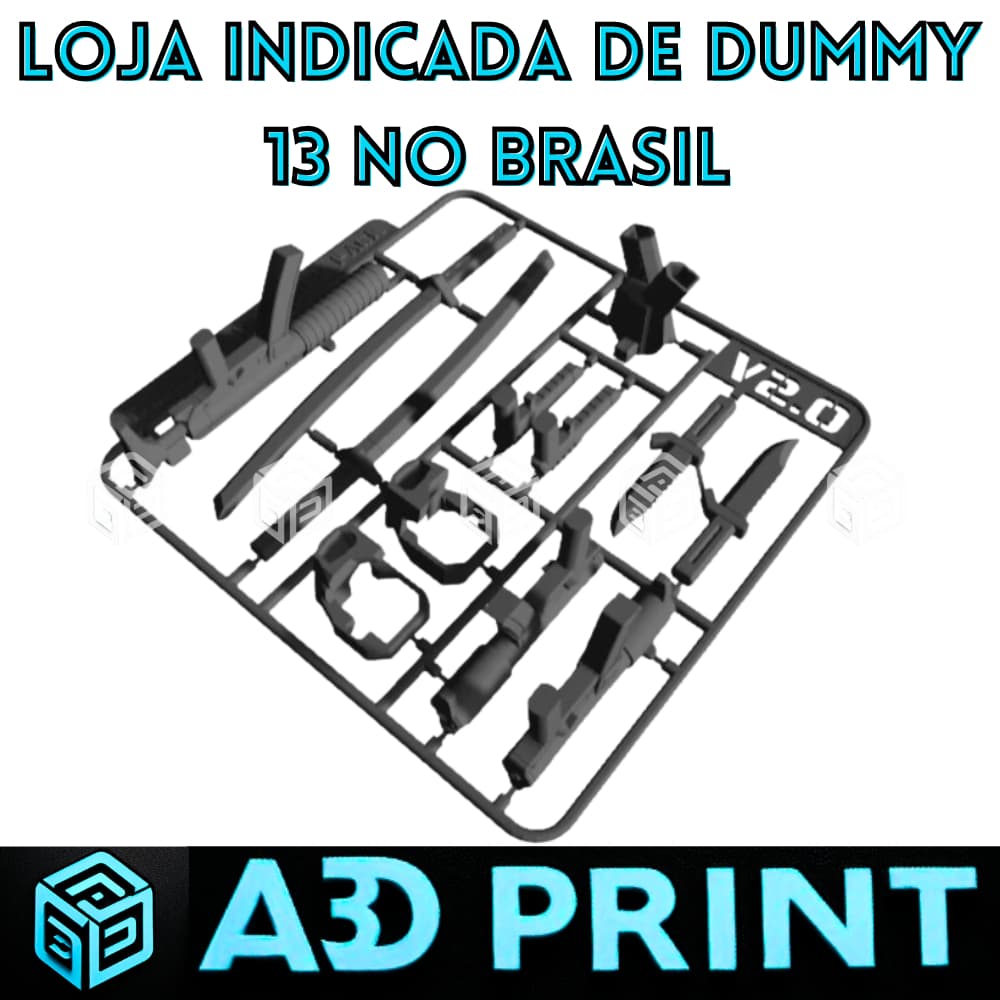 Kit Armas Dummy 13 - Boneco Articulado Action Figure Brinquedo Educativo Varias Posições 3D