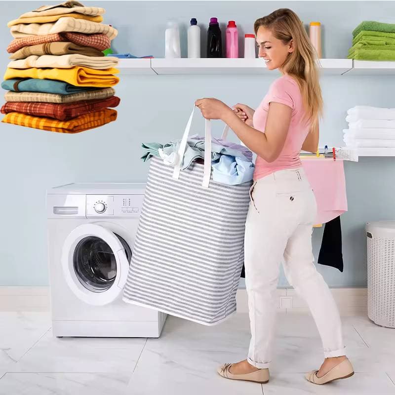 Cesto De Roupas Suja 72 Litros 72l Lavanderia Dobrável Organizador Alça Cesto Banheiro Dormitorio