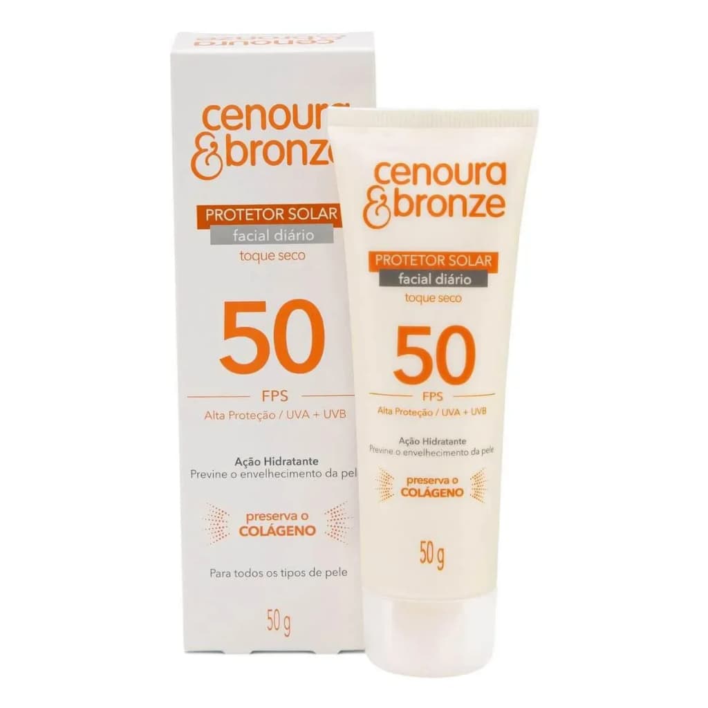 Protetor Solar Facial Cenoura Bronze 50g Fps50