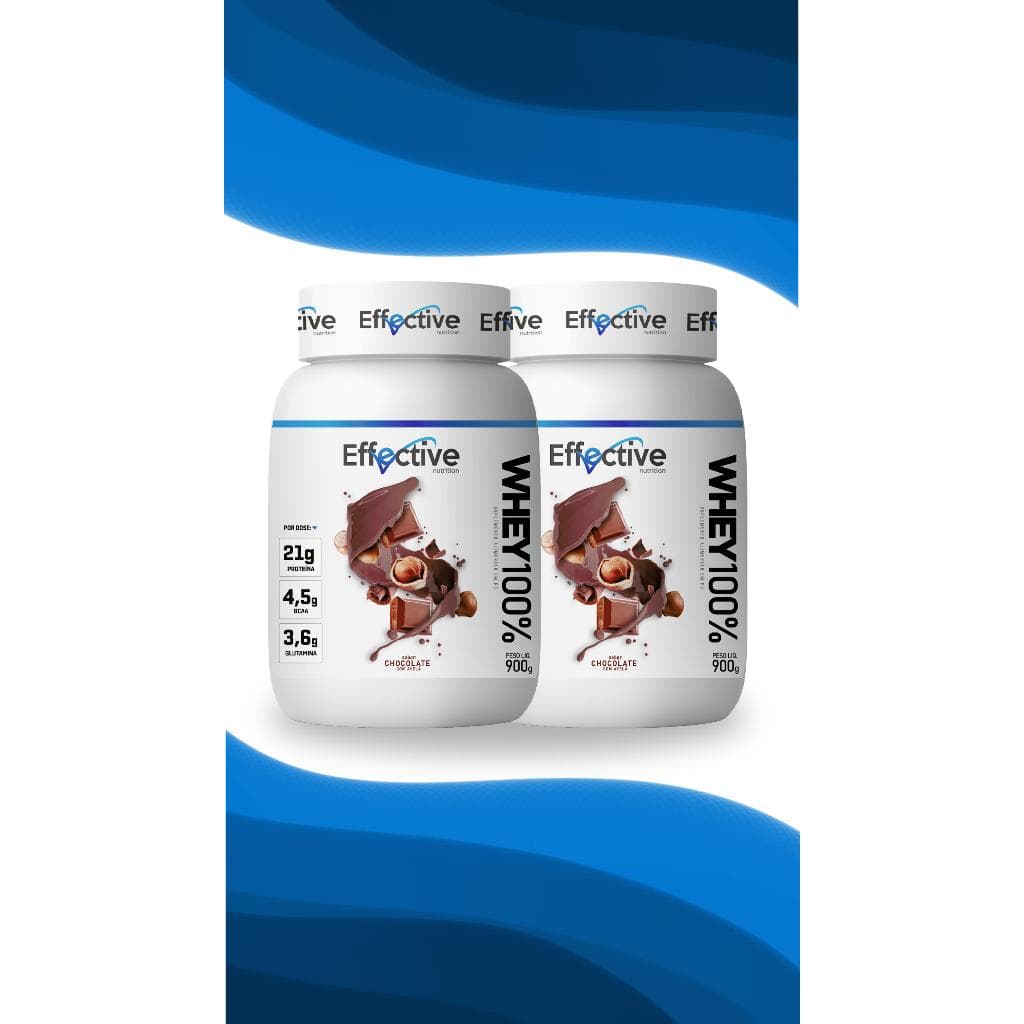 Kit 2x Whey Protein 100% Concentrado Sabor Chocolate com Avelã + Brinde