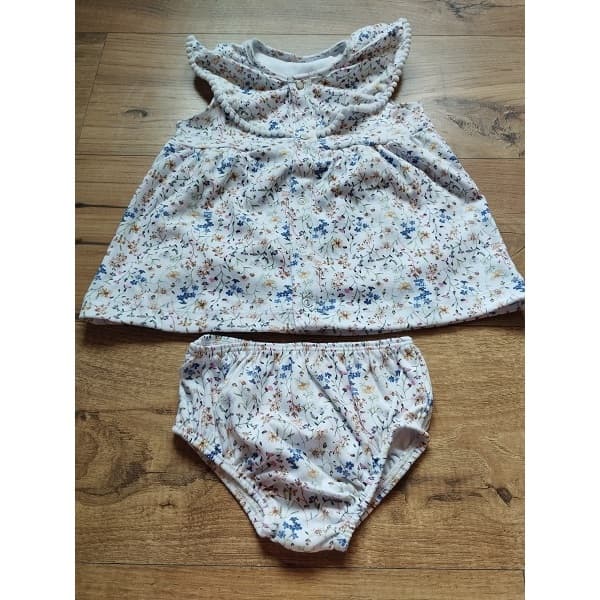 Vestido infantil floral menina bebê acompanha calcinha tapa fralda em algodão tamanho M/GG