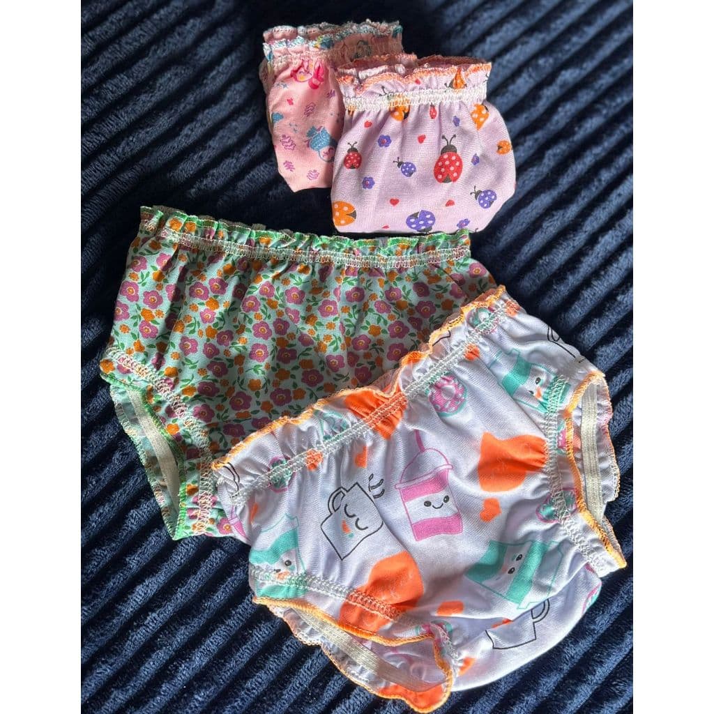 kit 10 calcinhas baby de Algodão para usar com fraldas dia a dia Confortáveis estampas variadas