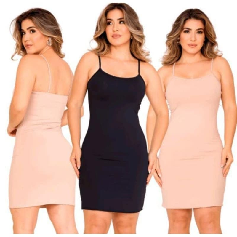 Vestido Segunda Pele Anagua Vestido Tubinho Alcinha Conforto Vestido Feminino