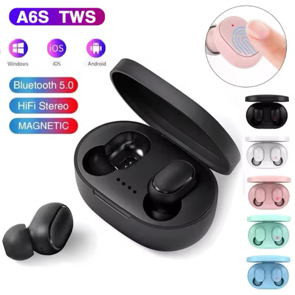 A6S TWS Fone De Ouvido Sem Fio Bluetooth 5.0 Macaron Redmi Airdots Pro3  Mini Fones Android IOS
