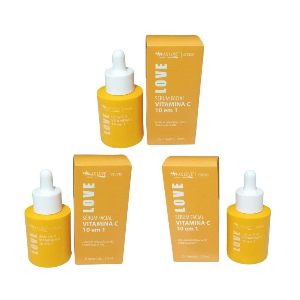 Kit C/3 Sérum  Facial 10 em 1 Vitamina C Max Love