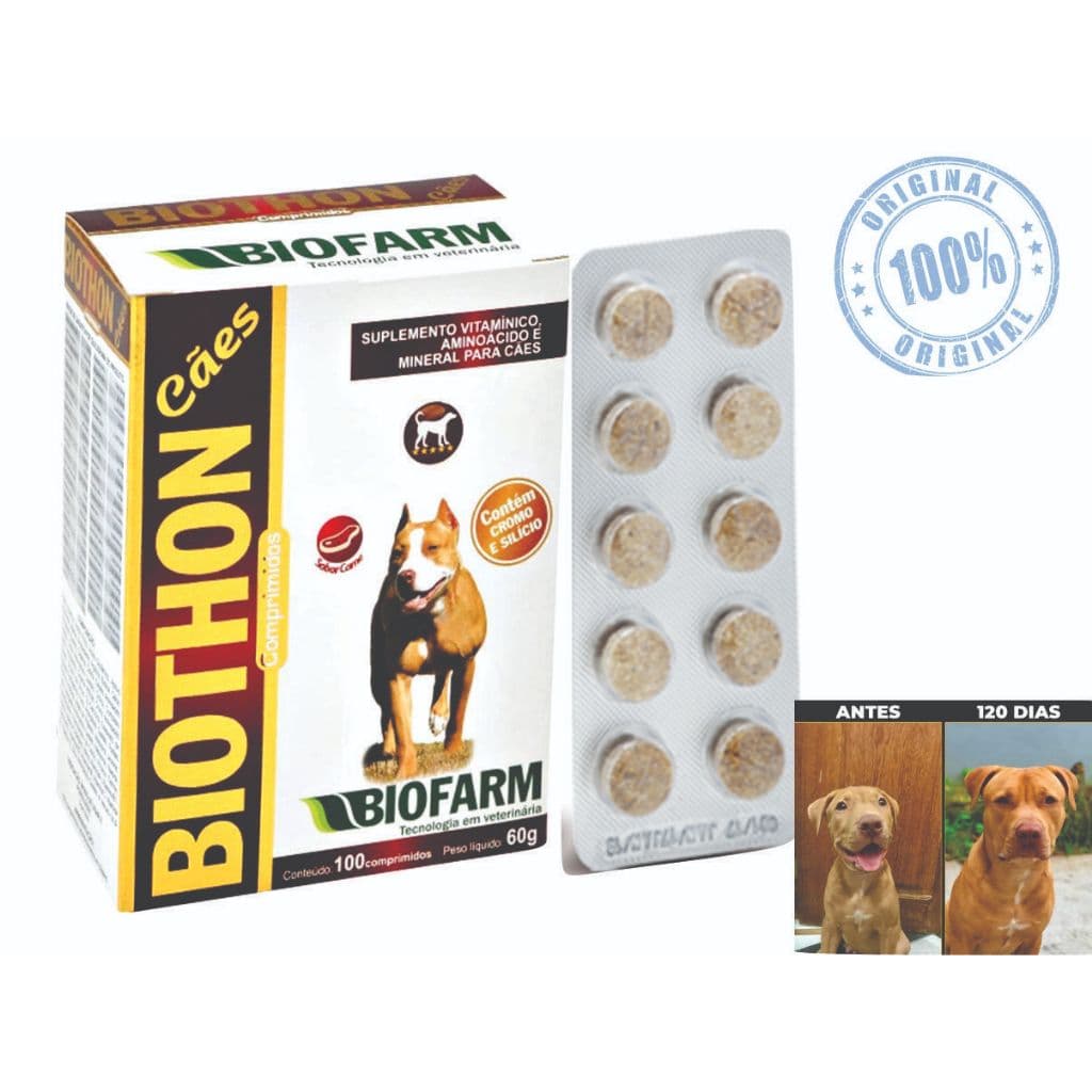 Biothon Cães Suplemento Para Cachorro Vitamina para Cachorro Vitamina para Cachorro Engordar 100 Cp