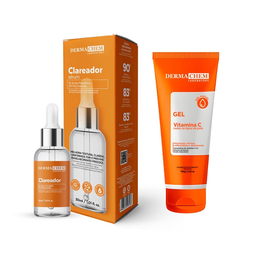 Dermachem Kit 2un - 1un Sérum Facial Clareador + 1un Gel Facial Vitamina C