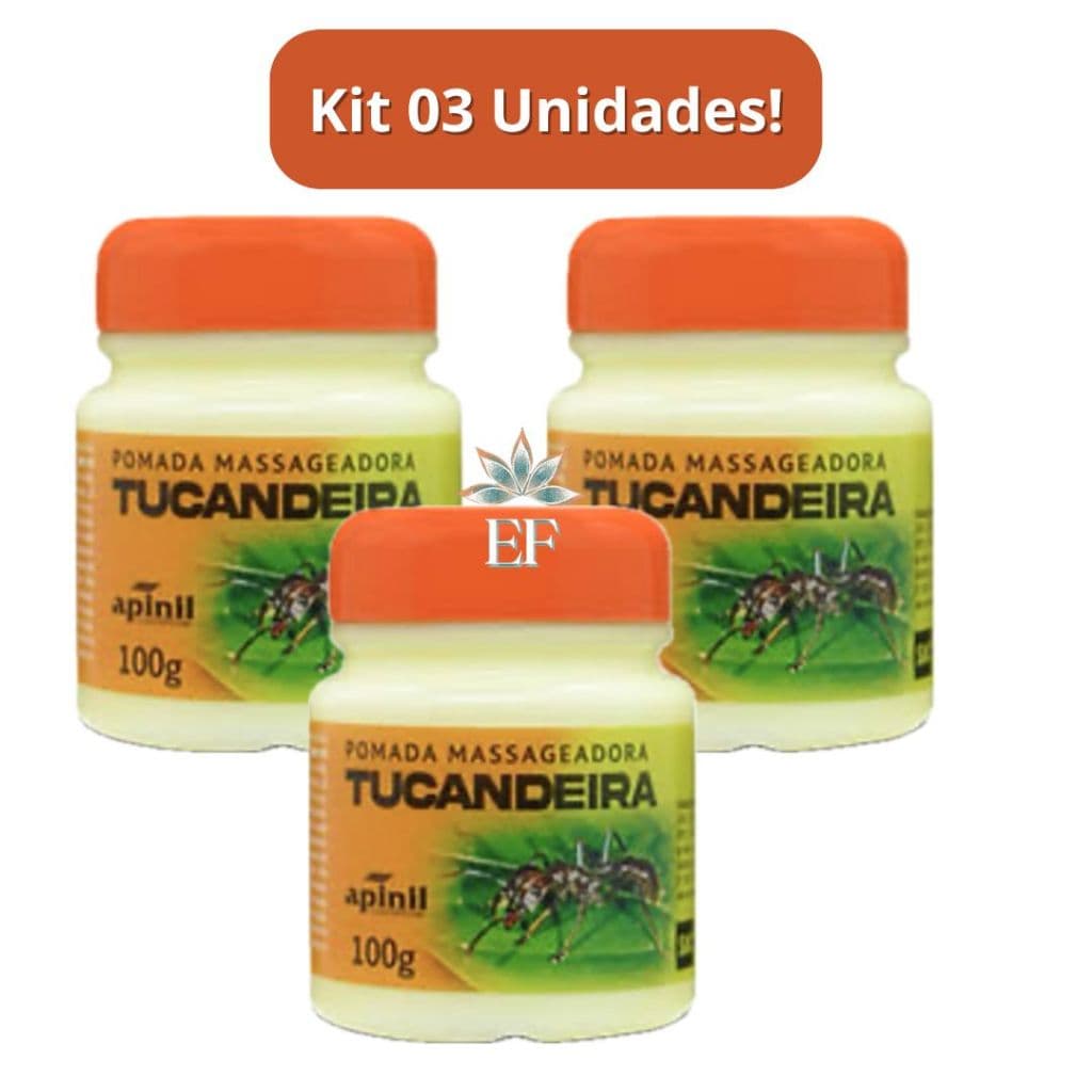 KIT 3 UNIDADES: Pomada Massageadora TUCANDEIRA 100g APINIL