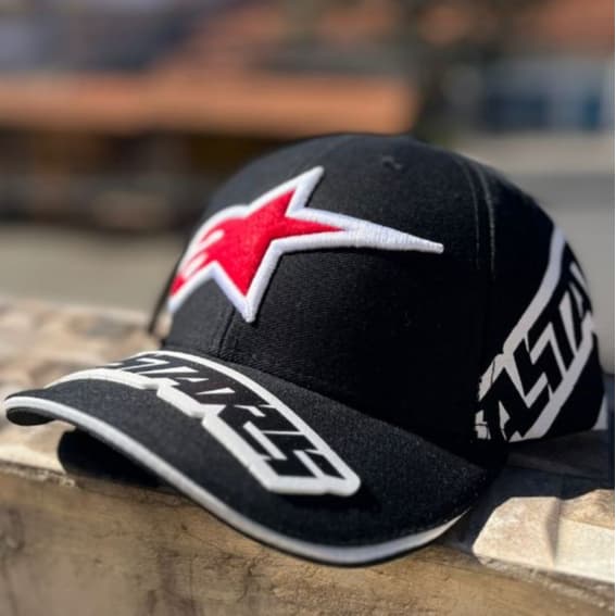 Boné Moto Alpines GP Aba Curva Premium Preto Chapéu moto ENVIO IMEDIATO