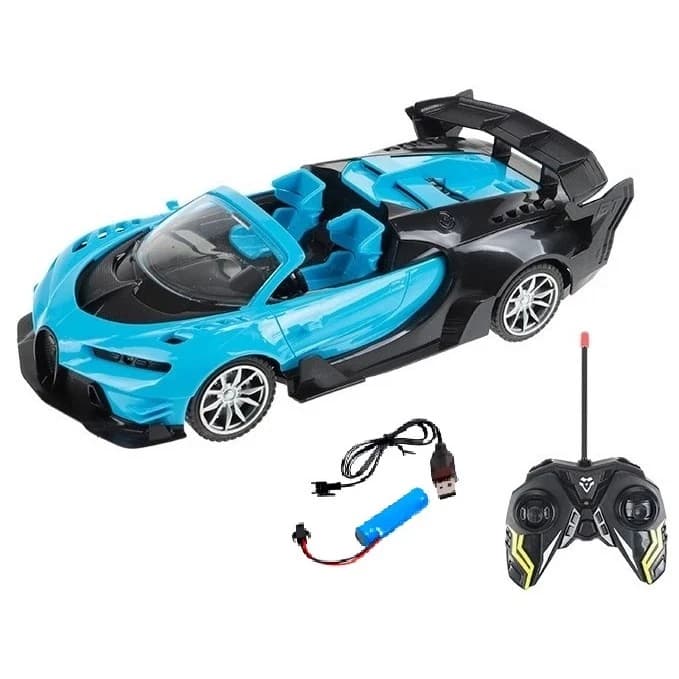 Carrinho Recarregavel De Controle Remoto Acende Faróis Conversível 7 Funções  Bugatti Convexi 1:18