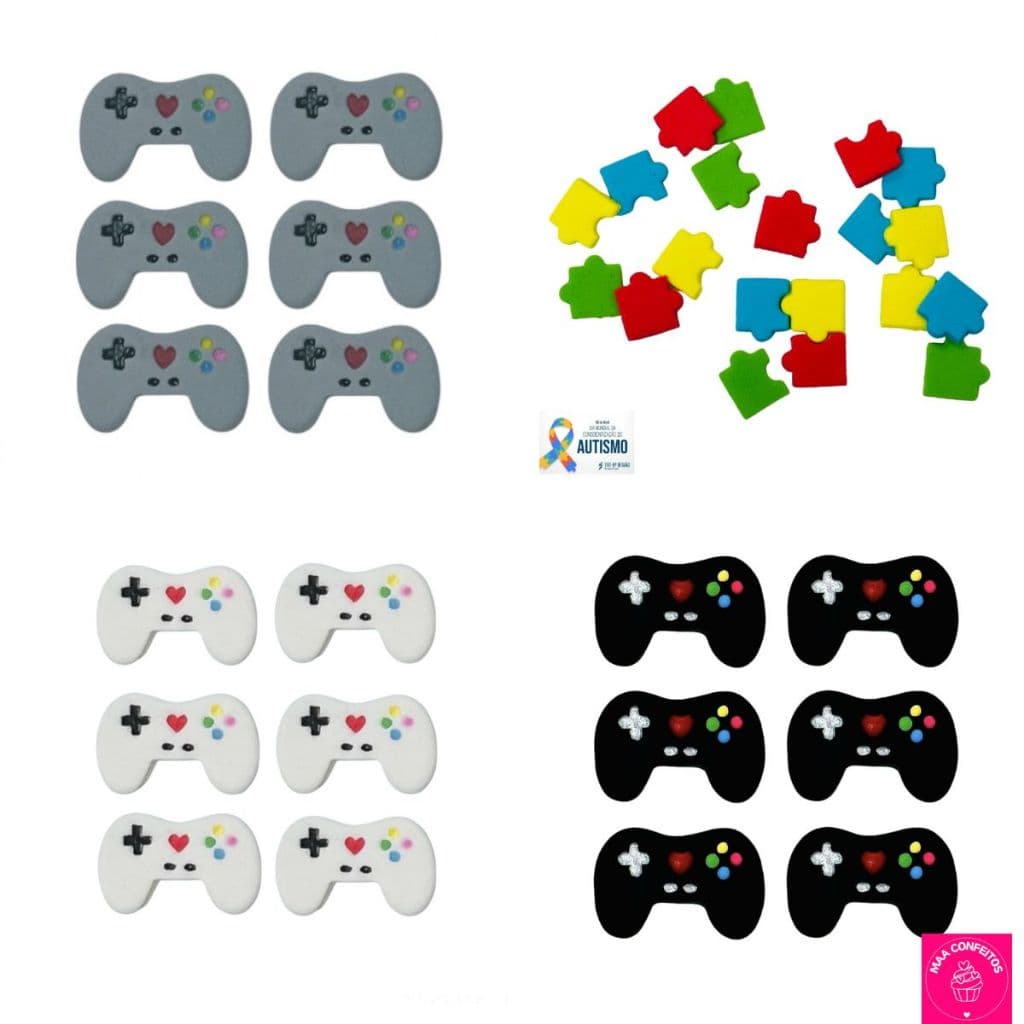 Confeitos de Açúcar 100% comestíveis controle de video game  - Jady Confeitos