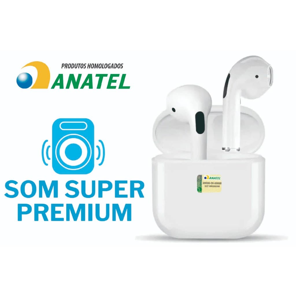 Fone de Ouvido PRO4 PREMIUM Bluetooth Certificado ANATEL Sem Fio C/Microfone p/phone 11 12 13 14 15