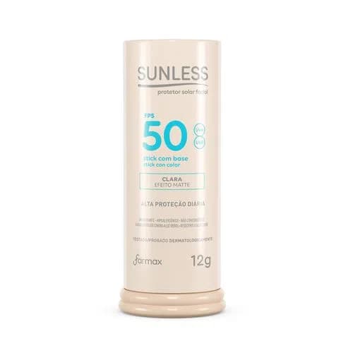 Protetor Solar Facial Stick (bastão) 12g FPS 50 Efeito Matte Sunless