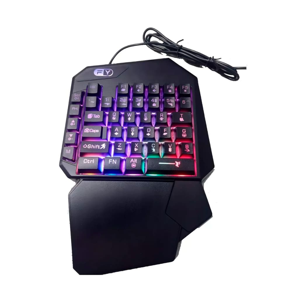 Teclado Gamer Semi-mecânico Rgb Uma Mão Ref. Fy-850