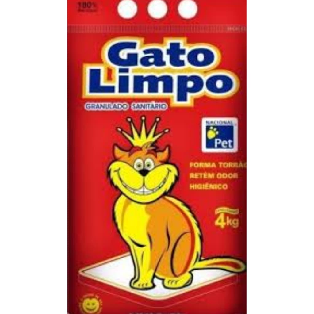 Areia Higiênica Sanitária Para Gatos Gato Limpo 4kg Granulado
