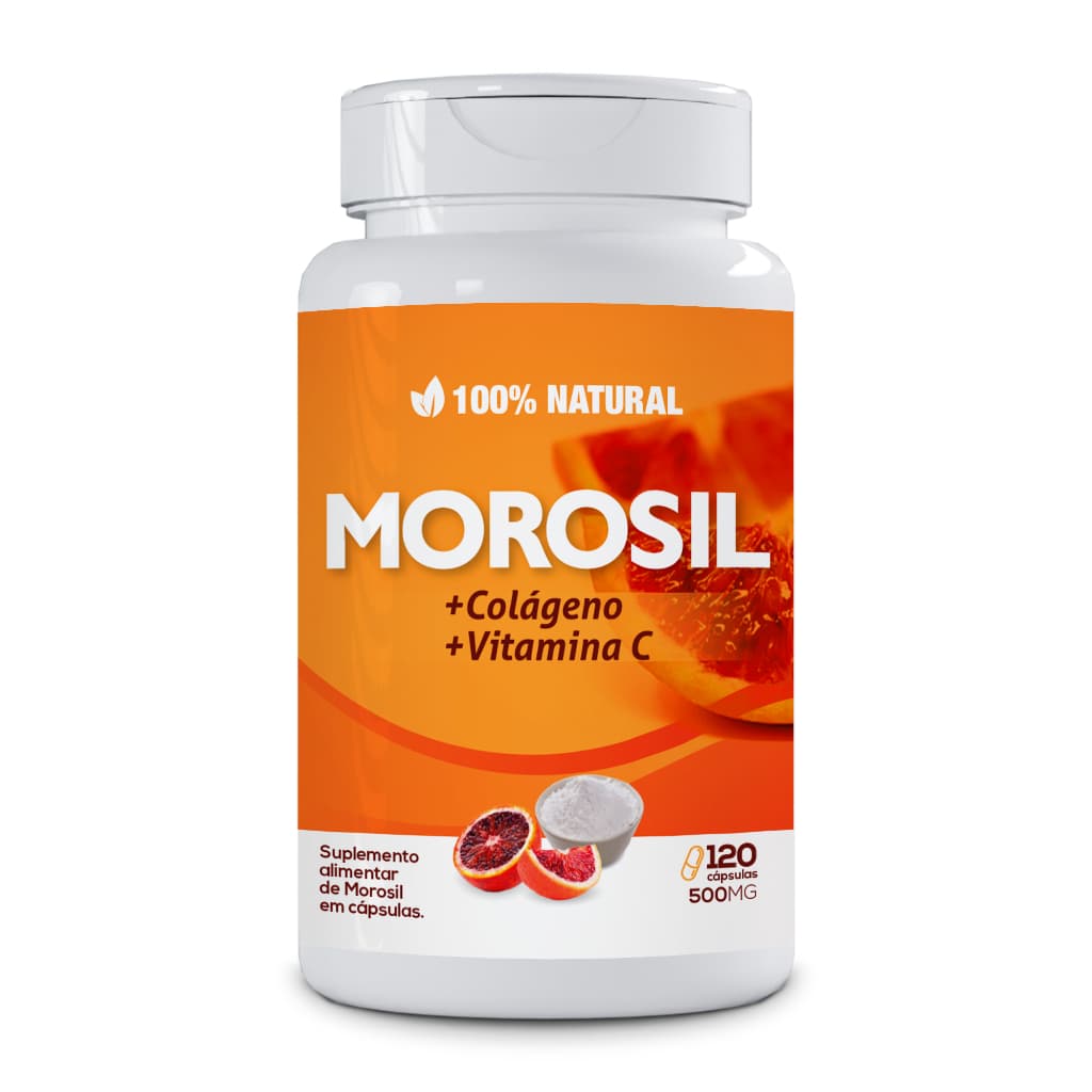 Morosil Com Colágeno e Vitamina C 500mg  (120 Cápsulas) 100% Natural