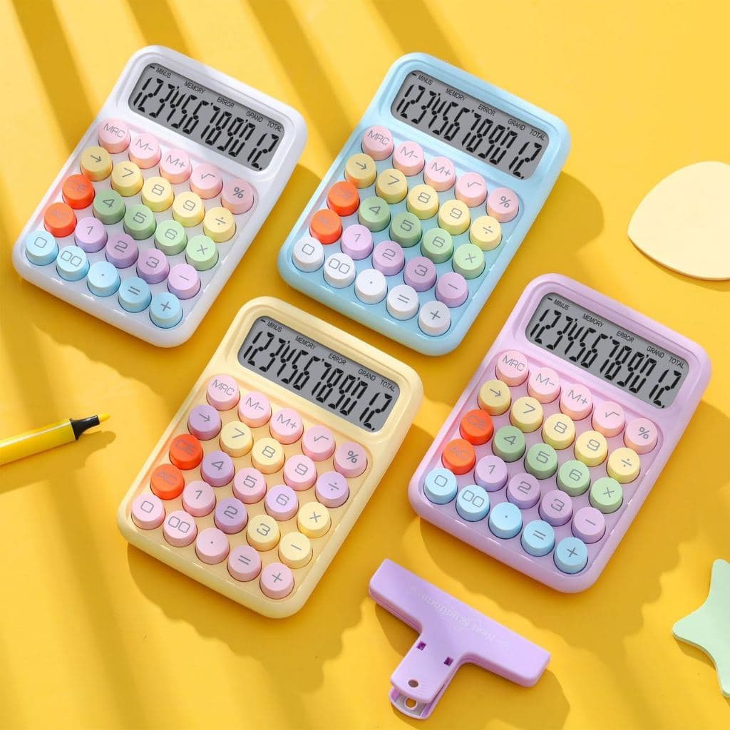 Calculadora Colorida De 12 Dígitos Teclado Mecânico De Ponto Grande Escola & Papelaria De Escritório