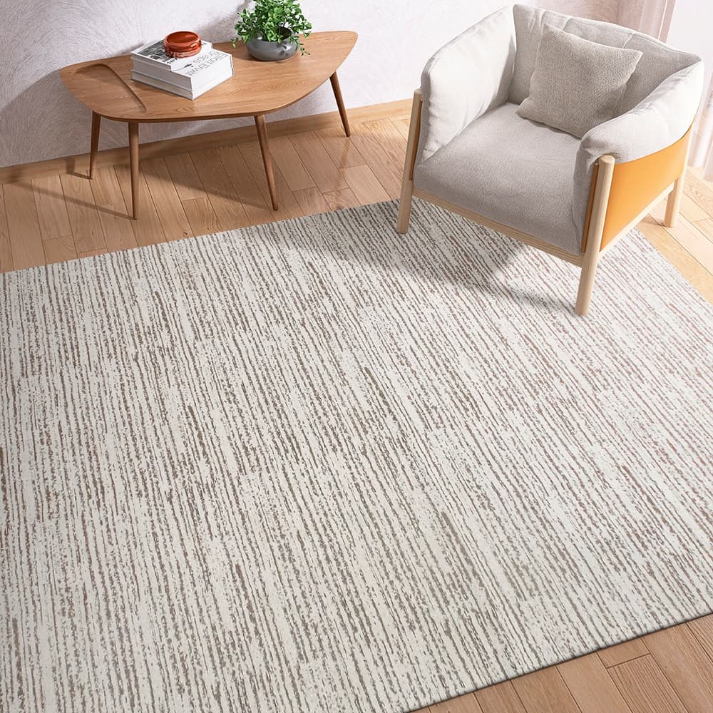 Tapete Sala Pequena 1,00m x 1,40m Antiderrapante Liso Boho Jacquard Artesanal de Tear Lavável