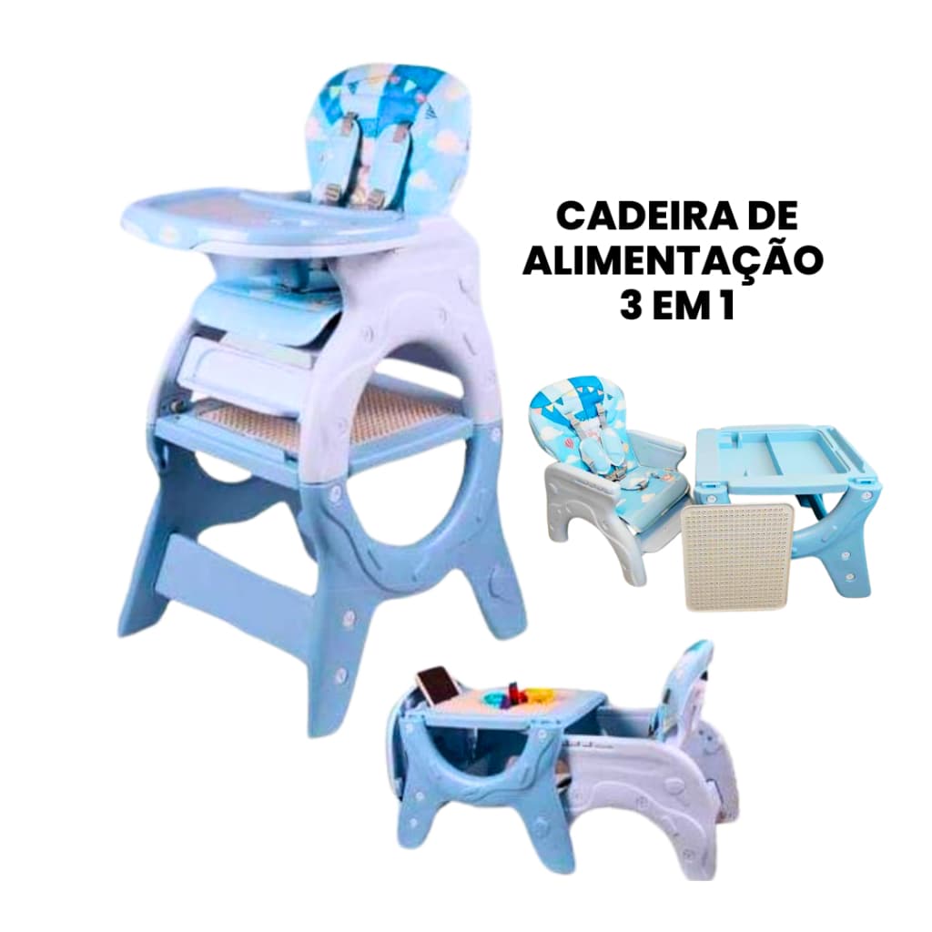 Cadeira de Alimentação Multifuncional 3 em 1 Luxo para menina e menino Marca Voyage Importado