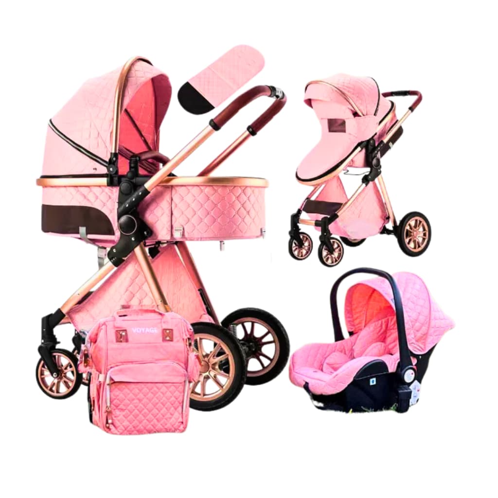Carrinho de Bebê Luxo Europeu 3 em 1 + Bebê conforto Acoplável + Bolsa ,Luxo menino e menina