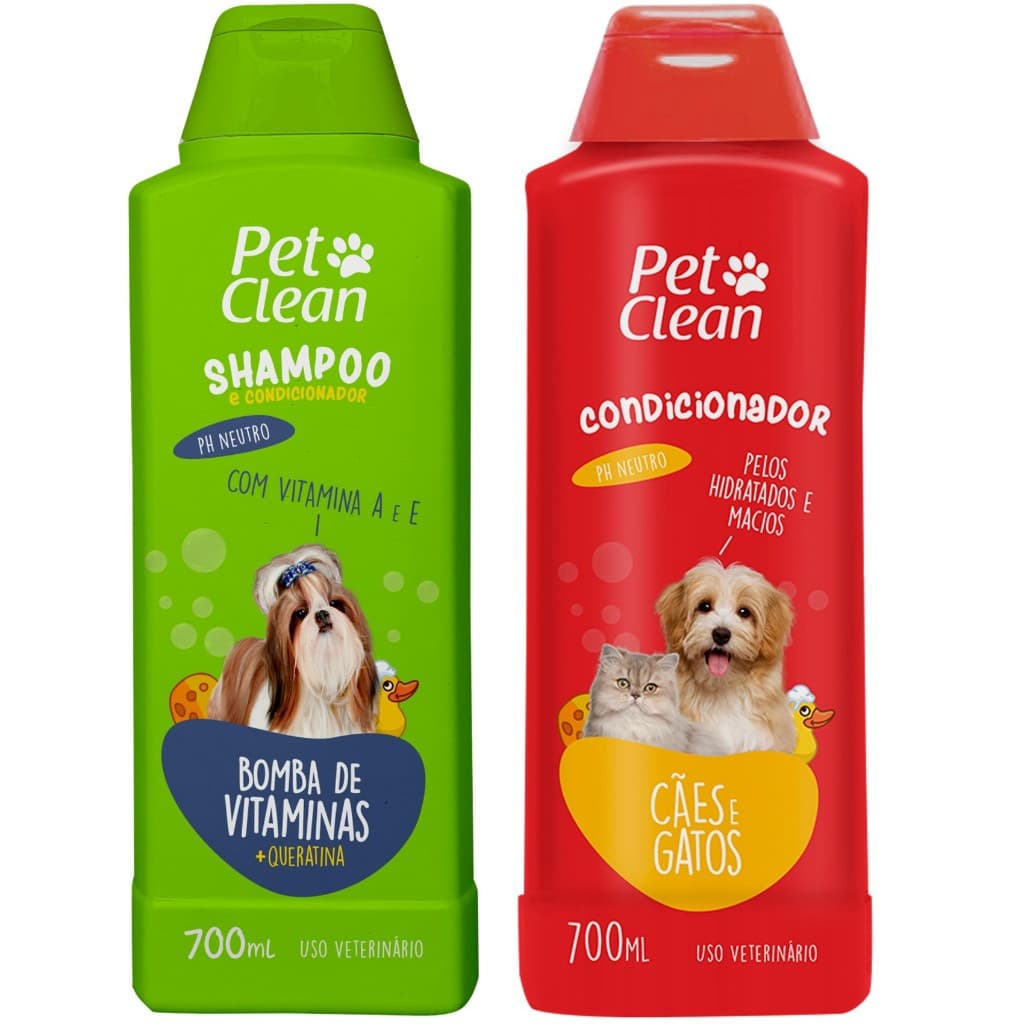 Kit Shampoo Condicionador Ideal para Cachorro Raças Maltes Shih-Tzu Pelos Longos