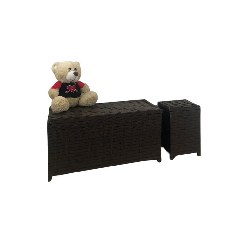 Kit Bau para brinquedos e Lixeira Banheiro/Cozinha Multiuso Cor Argila