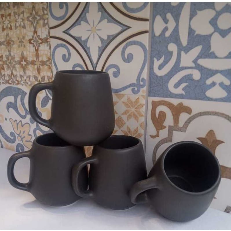 Jogo 4 Xicara Caneca Bojuda 260ml Organica Bojuda Porcelana Café Chá