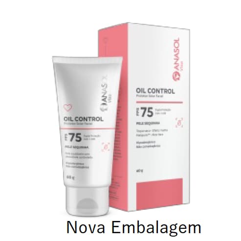 Protetor Solar Facial 75 FPS Anasol VISO Oil Control 60g - Controla a Oleosidade - Com Vitamina E