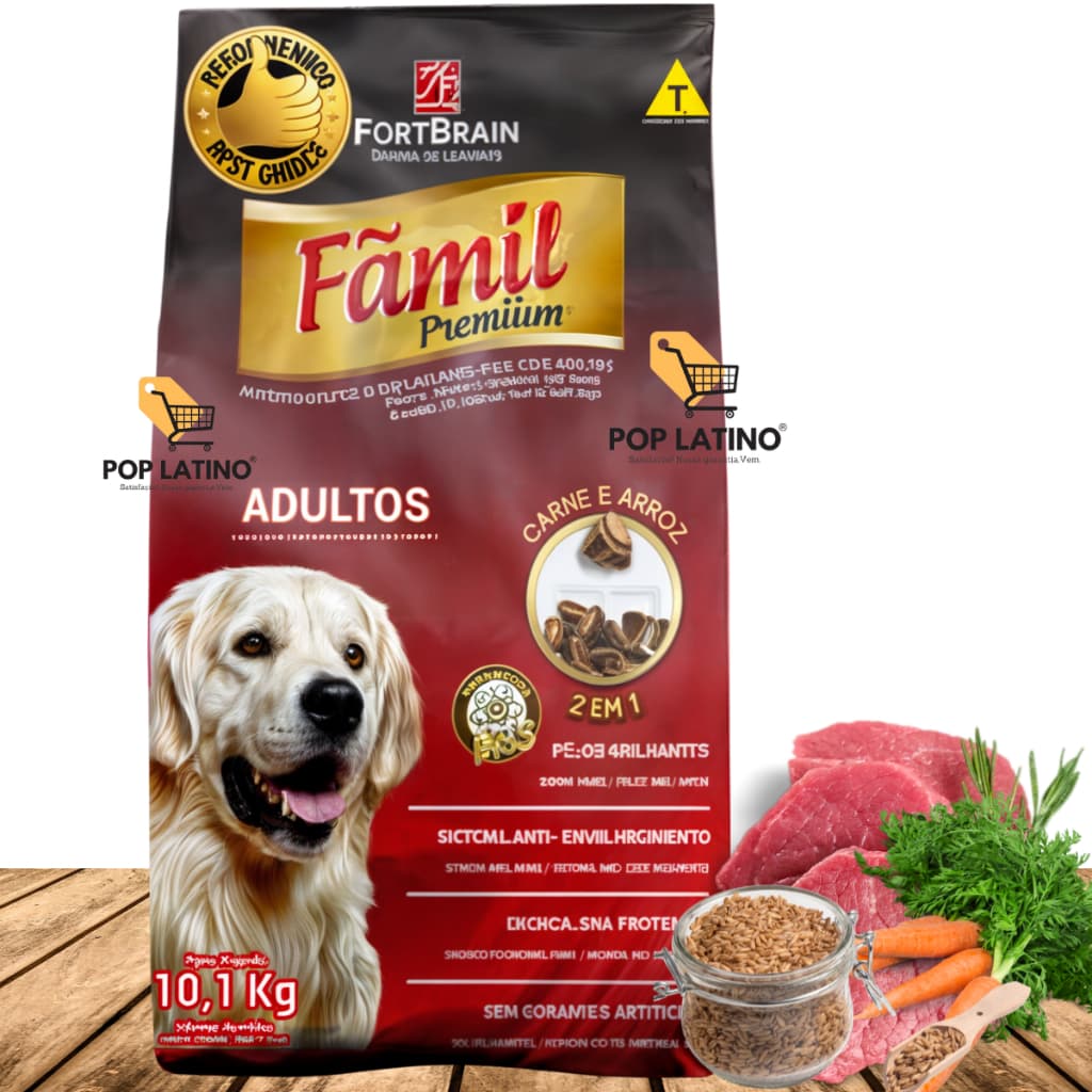 Ração Famil Premium Cães Adultos 1kg á Granel - Pet Cachorro Petshop