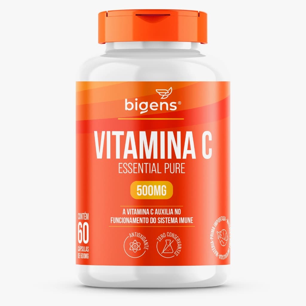 Vitamina C Essential Pure 500mg, 60 Cápsulas, Bigens