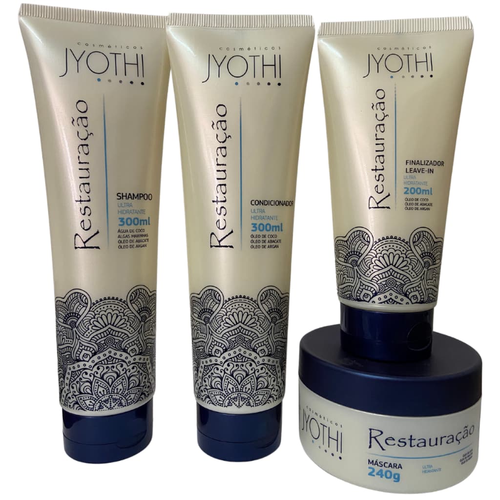 Kit Tratamento Ultra Hidratante Nutrição E Proteção Térmica Filtro Solar Shampoo 4 Itens Jyothi